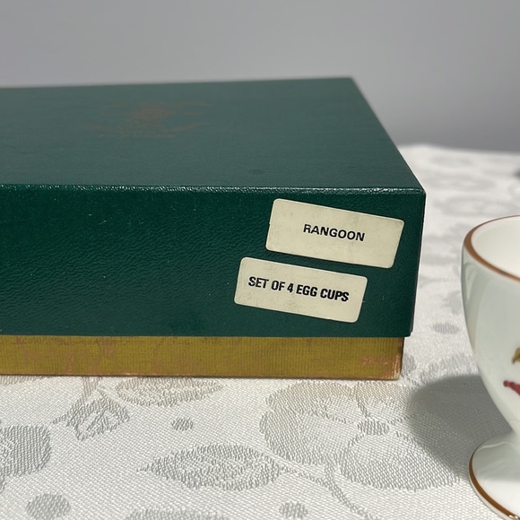 Vintage Eggcups Crown Staffordshire Rangoon Dragon Boxed Set Of 3 England - Picture 9 of 12